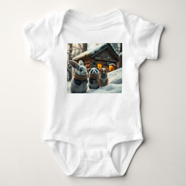Kanin, valp framsida & rymd neon påskkanin baksida t shirt (Framsida)