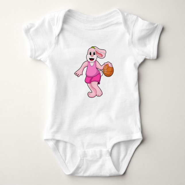 Kanin vid Basketball Sports T Shirt (Framsida)