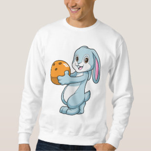 Kanin vid Bowling med Bowling ball Lång Ärmad Tröja