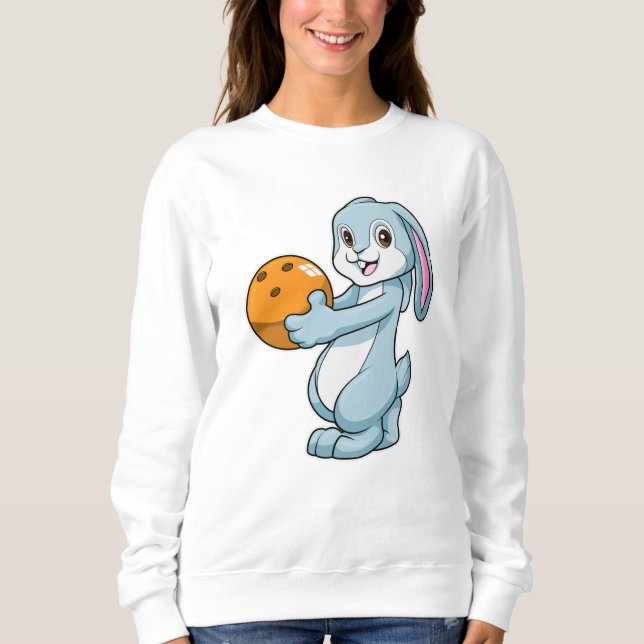 Kanin vid Bowling med Bowling ball T Shirt (Framsida)