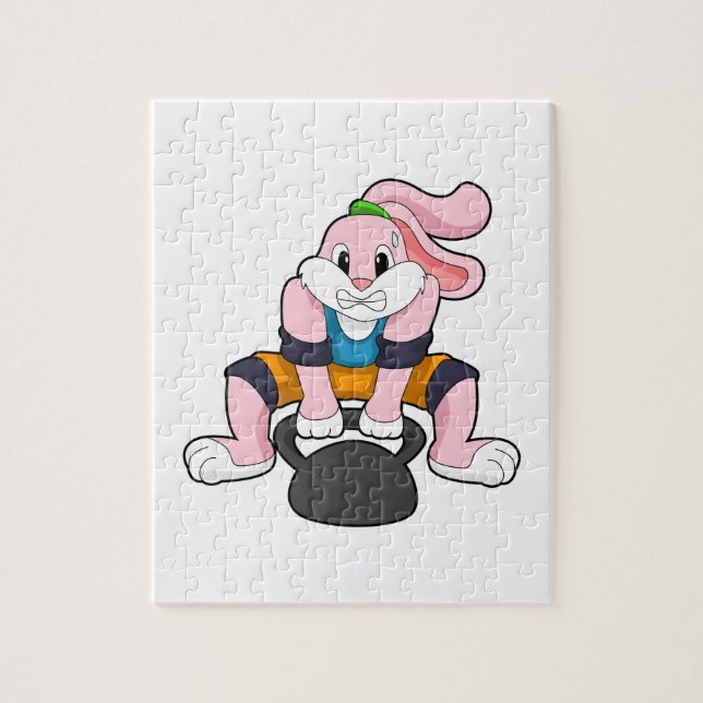 Kanin vid Fitness med Dumbbell.PNG Pussel (Vertikal)