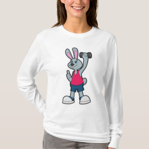 Kanin vid Fitness med Dumbbell T Shirt