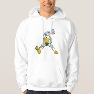 Kanin vid Hockey med Hockey fladdermus Hoodie