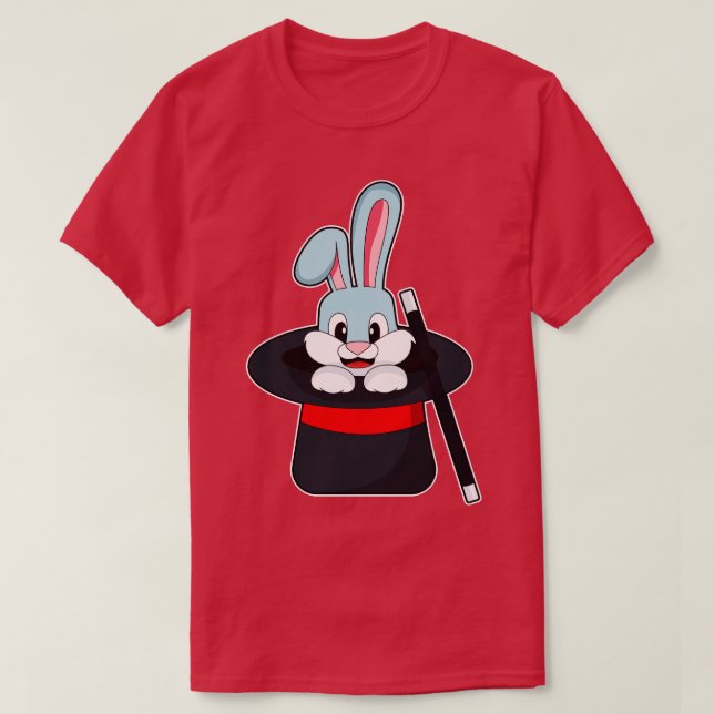 Kanin vid Magic med Trollspö Hat T Shirt (Design framsida)