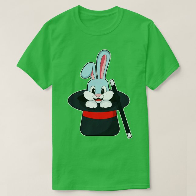 Kanin vid Magic med Trollspö Hat T Shirt (Design framsida)
