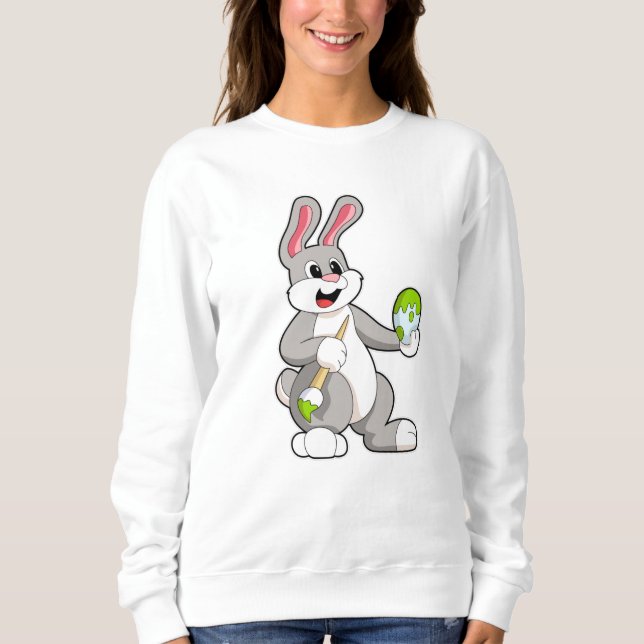 Kanin vid målning med ägg t shirt (Framsida)