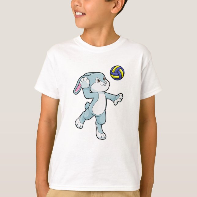 Kanin vid sport med Volleyball T Shirt (Framsida)