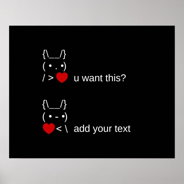 kanin vill du ha det här? / Anpassningsbar ASCII-t Poster (Framsidan)