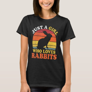 Kanin Vintage Bara en flicka som Kärlek kaniner T Shirt