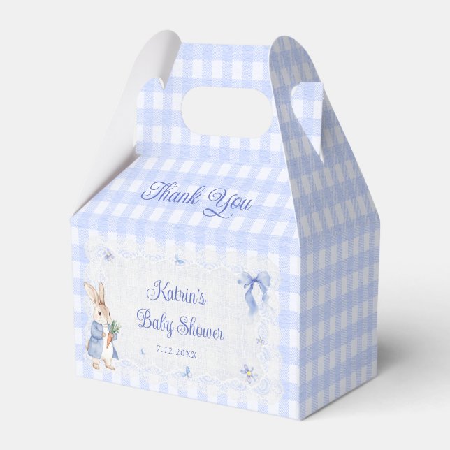 Kanin Whimsical Rabbit Blå Barnkalas Presentaskar (Baksidan Sidan)