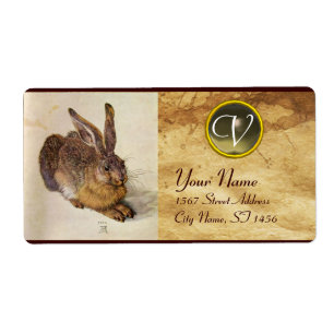 KANIN (Young Hare), monogram Grått Agate Fraktsedel