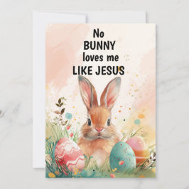 Kaninägg kort, ingen kanin älskar mig som Jesus Julkort