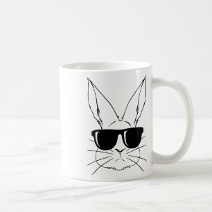 Kaninansikte med solglasögon för pojkar män barn p kaffemugg