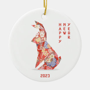 Kaninåret 2023 julgransprydnad keramik