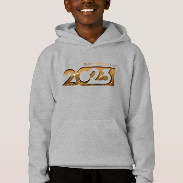 Kaninåret lycklig 2023 (2) | Kids Pullover Hoodie T Shirt (Framsida)