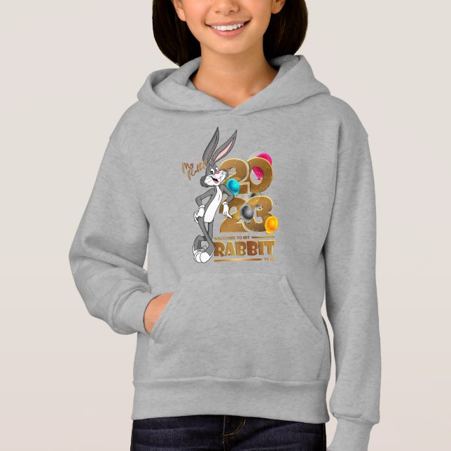 Kaninåret lycklig 2023 | Kids Pullover Hoodie T Shirt (Framsida)