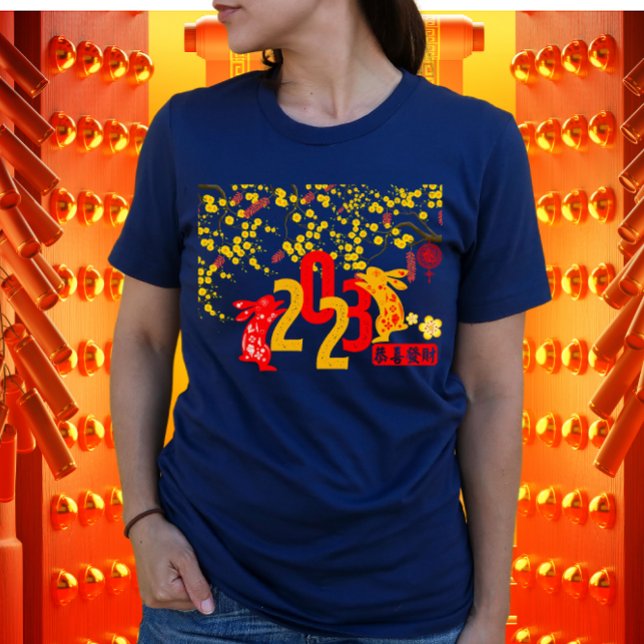 Kaninåret Sakura Gong Xi Fa Cai T Shirt (Skapare uppladdad)
