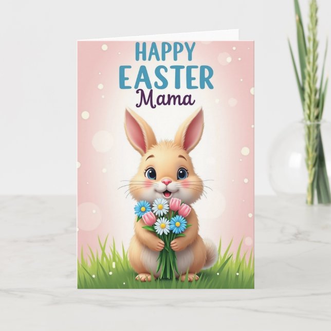 Kaninblommor till mamma-kort kort (Framsida)