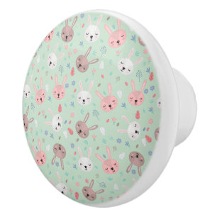 Kaninblomster Trädgård Keramikhandtag Knopp