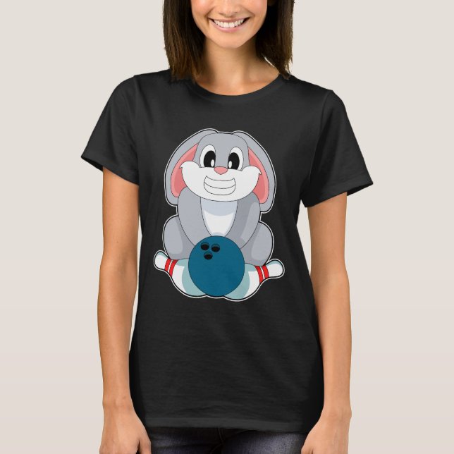 Kaninbowling Bowlingklot Bowlingkäglor T Shirt (Framsida)