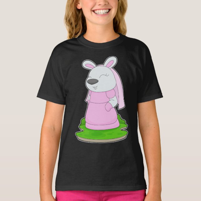 Kaninbrudslöja Bröllop T Shirt (Framsida)
