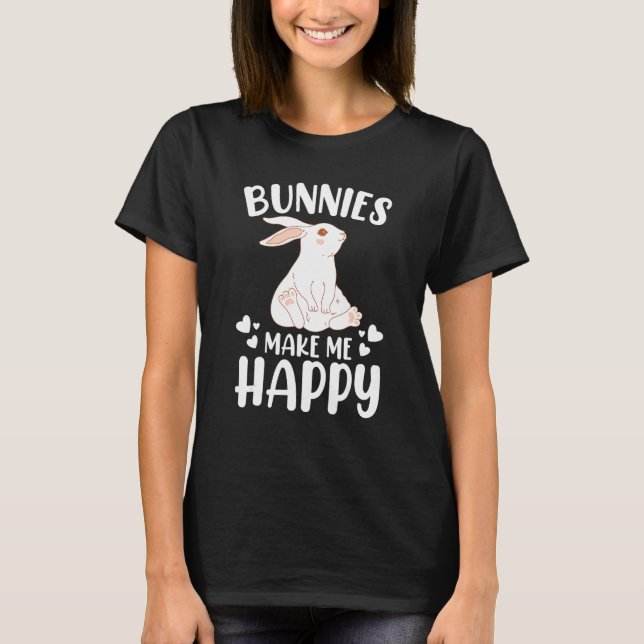 Kaninbunnies gör mig till Lycklig Bunny T Shirt (Framsida)