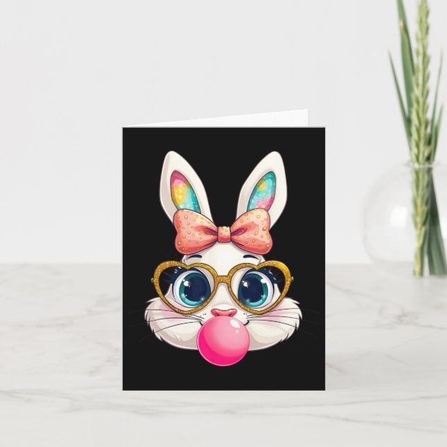 Kaninbunny Bubbelgum Påsk Day Cute 1 Kort (Framsida)