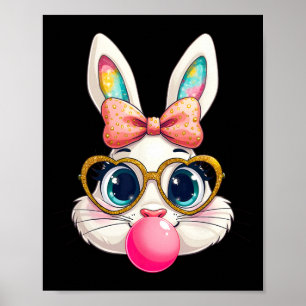 Kaninbunny Bubbelgum Påsk Day Cute 1 Poster