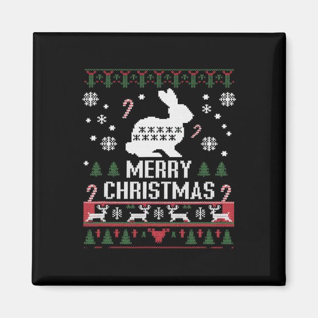 Kaninbunny Ugly till jul Magnet (Framsidan)