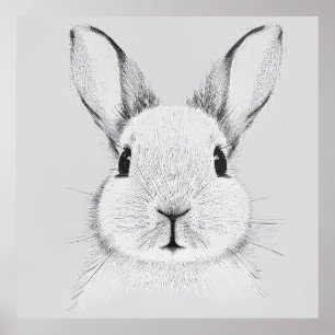 Kaninbunny Vild Nature Animal Illustration Art Poster