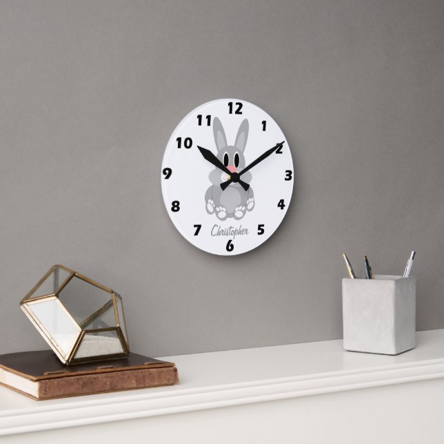 Kanindesign Personlig Rund Klocka (Kontor)