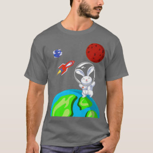 Kanindjur Lover Rymden Rocket Astronaut B T Shirt