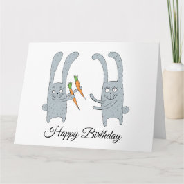 Kaninen ger haren en morot för hans födelsedag kort