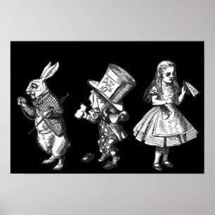 Kaninen, Hatter & Alice Wonderland Poster