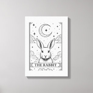 Kaninen Mystisk Mån Tarotkort Illustration Canvastryck
