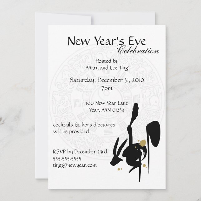 Kaninens år inbjudningar (Framsida)