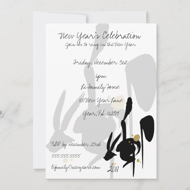 Kaninens år inbjudningar (Framsida)