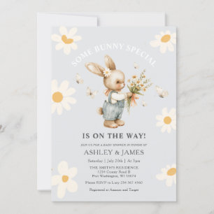 Kaninens Daisy Blommigt En del Bunny är på vägen Inbjudningar