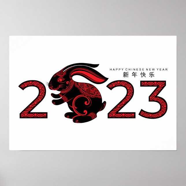 Kaninens kinesiska år 2023 poster (Framsidan)