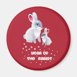 Kaninens kinesiska år. Cute Bunnies Gift Magnet