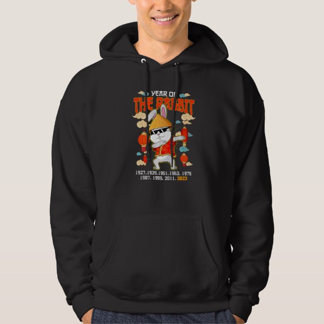 Kaninens nyår i Lycklig Hoodie (Framsida)