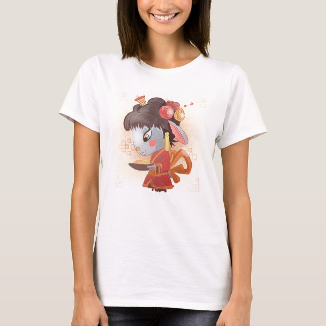 Kaninens vattenfärgsår, geisha t shirt (Framsida)