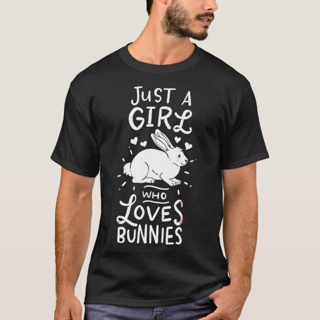 Kaniner, bara en flicka som Kärlek Bunnies T Shirt (Framsida)