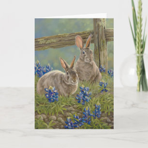Kaniner & Bluebonnets Kort