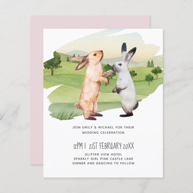 Kaniner Bröllop par Land Garden (Fram/baksida)