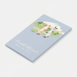 Kaniner Bröllop par Land Garden Post-it Block