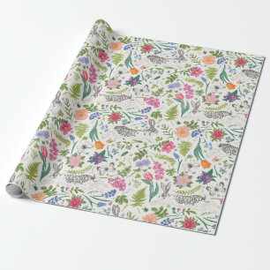 Kaniner, Butterflies och Flowers Presentpapper