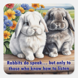 Kaniner Do Speak Lop Earny Bunny Fyrkantigt Klistermärke