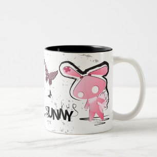 Kaniner för Kawaii emorosor Två-Tonad Mugg