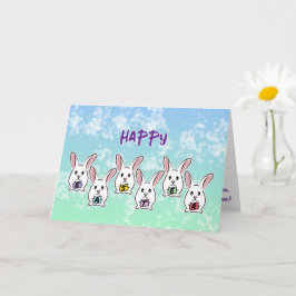 Kaniner från ägg Shaped Påsk Kort